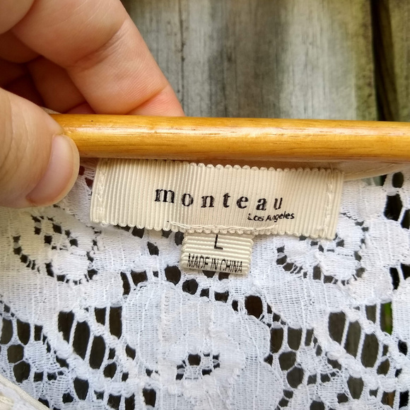 Denim & Lace Polka Dot Dress - Picture 4 of 7